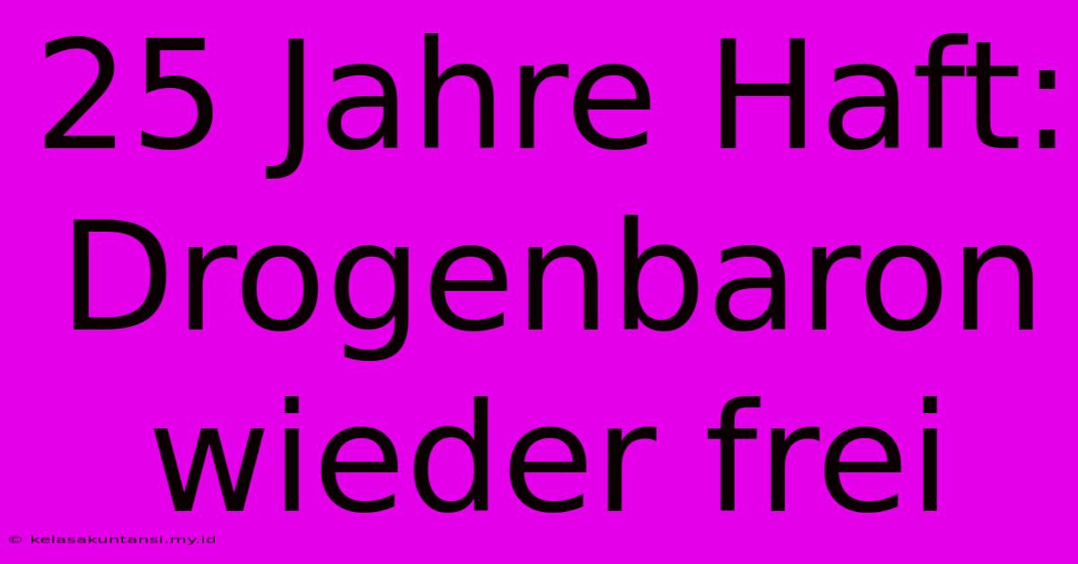 25 Jahre Haft: Drogenbaron Wieder Frei