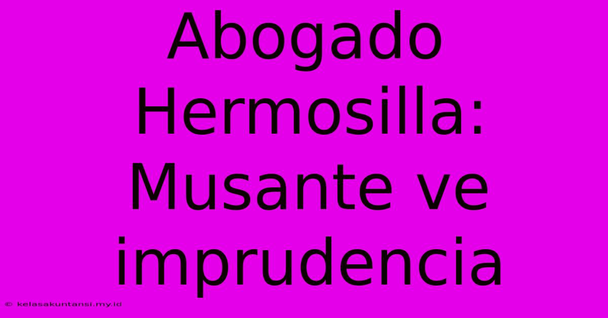 Abogado Hermosilla: Musante Ve Imprudencia