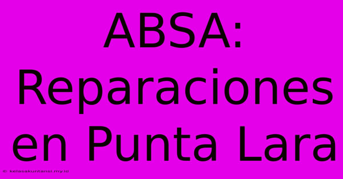 ABSA: Reparaciones En Punta Lara