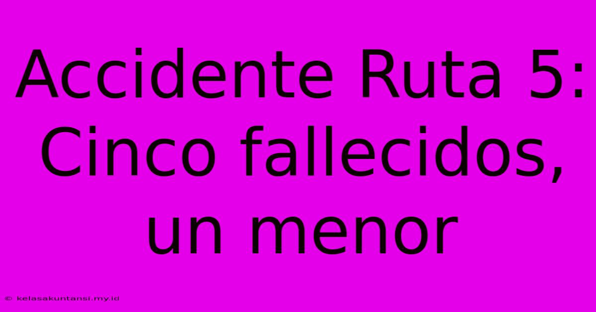 Accidente Ruta 5: Cinco Fallecidos, Un Menor