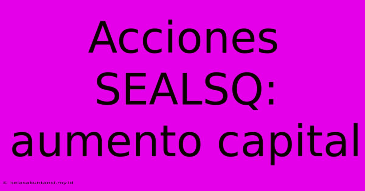 Acciones SEALSQ: Aumento Capital