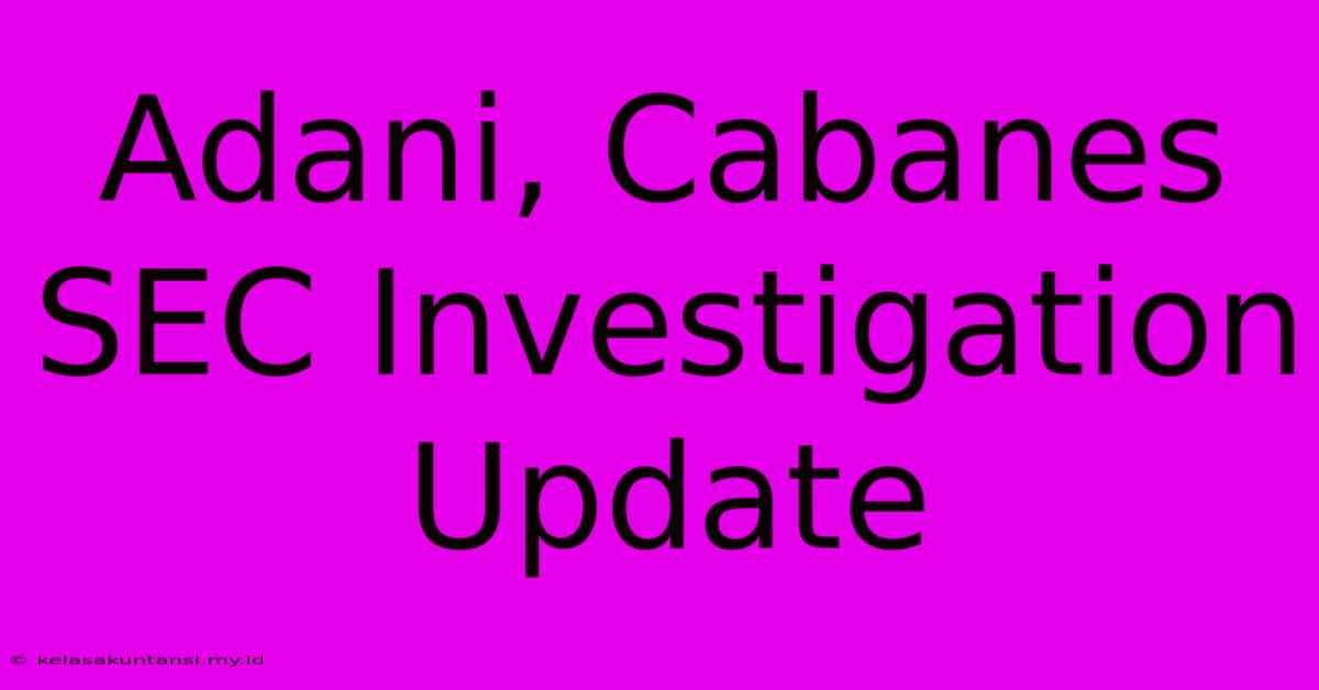 Adani, Cabanes SEC Investigation Update