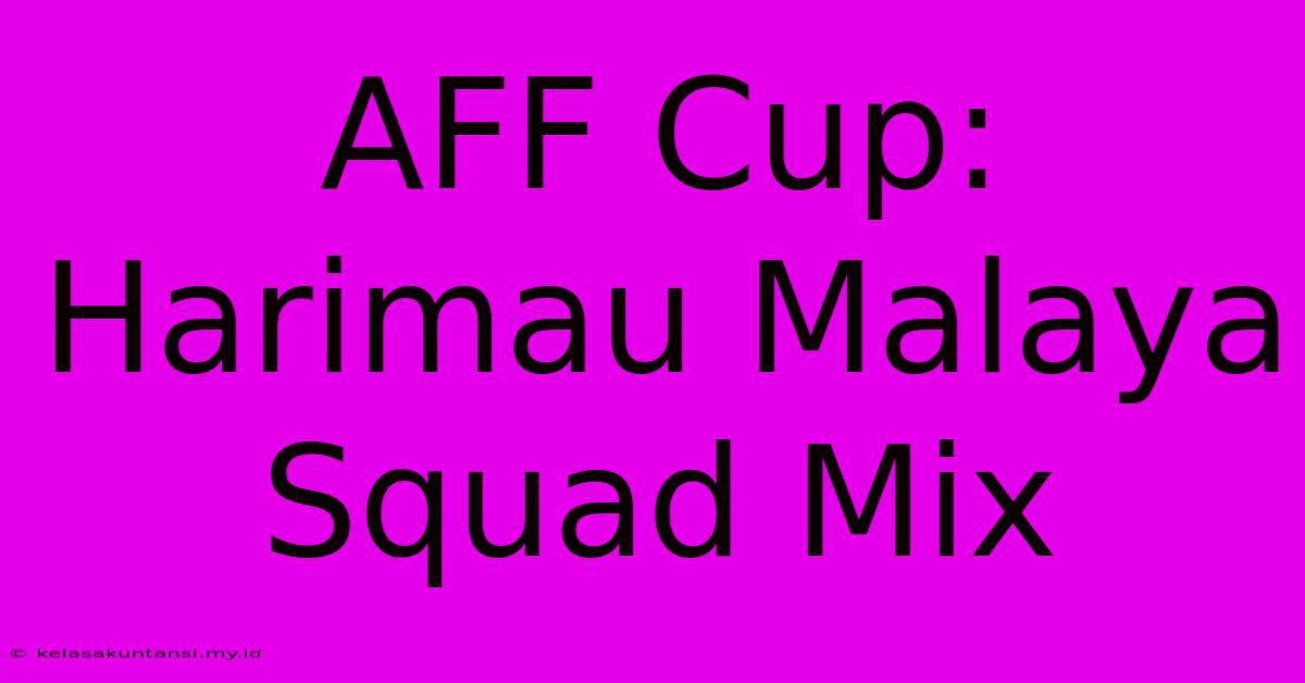 AFF Cup:  Harimau Malaya Squad Mix