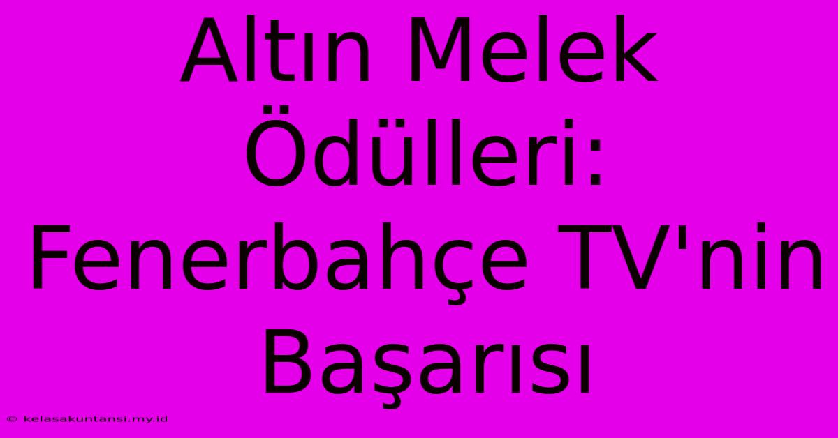 Altın Melek Ödülleri: Fenerbahçe TV'nin Başarısı