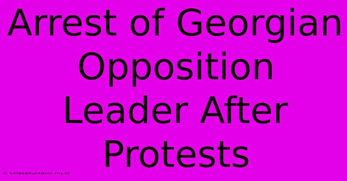 Arrest Of Georgian Opposition Leader After Protests