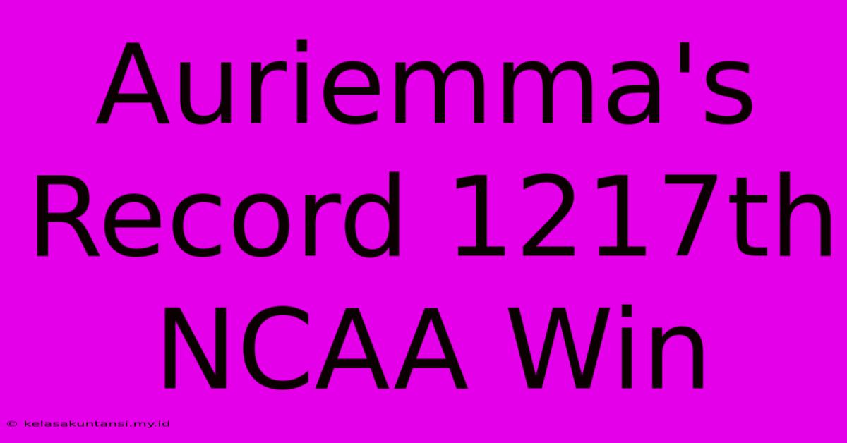 Auriemma's Record 1217th NCAA Win