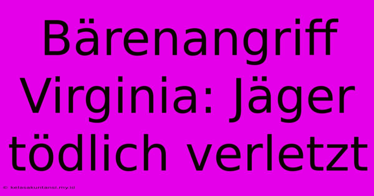 Bärenangriff Virginia: Jäger Tödlich Verletzt