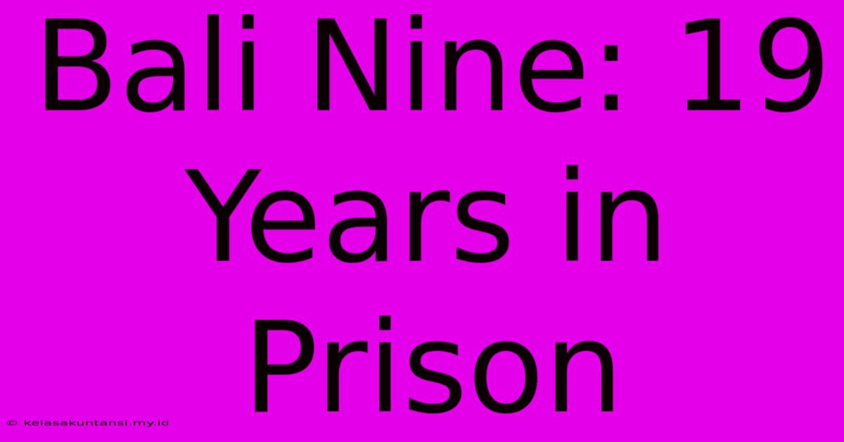 Bali Nine: 19 Years In Prison