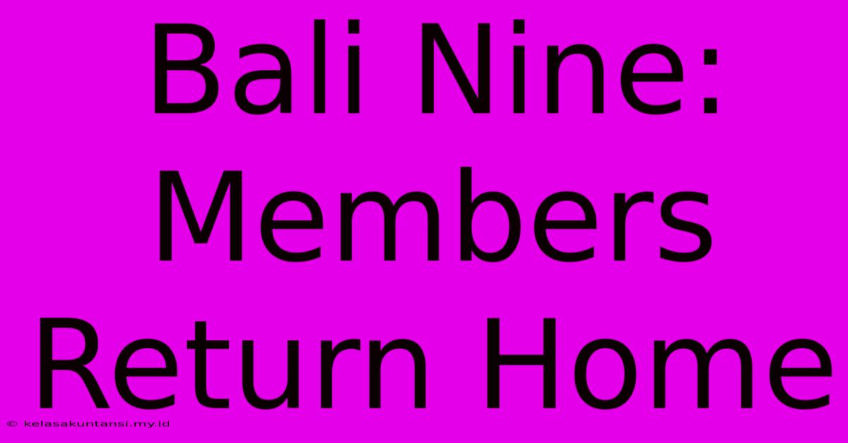 Bali Nine: Members Return Home