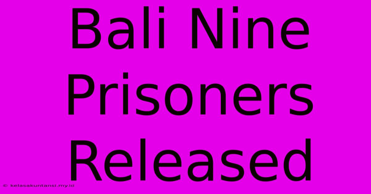 Bali Nine Prisoners Released