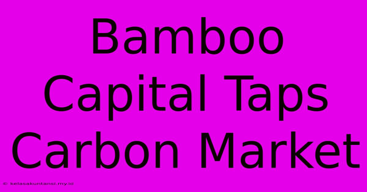 Bamboo Capital Taps Carbon Market