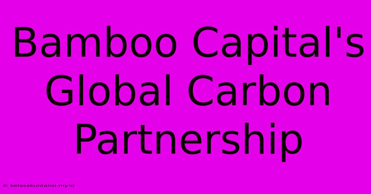 Bamboo Capital's Global Carbon Partnership