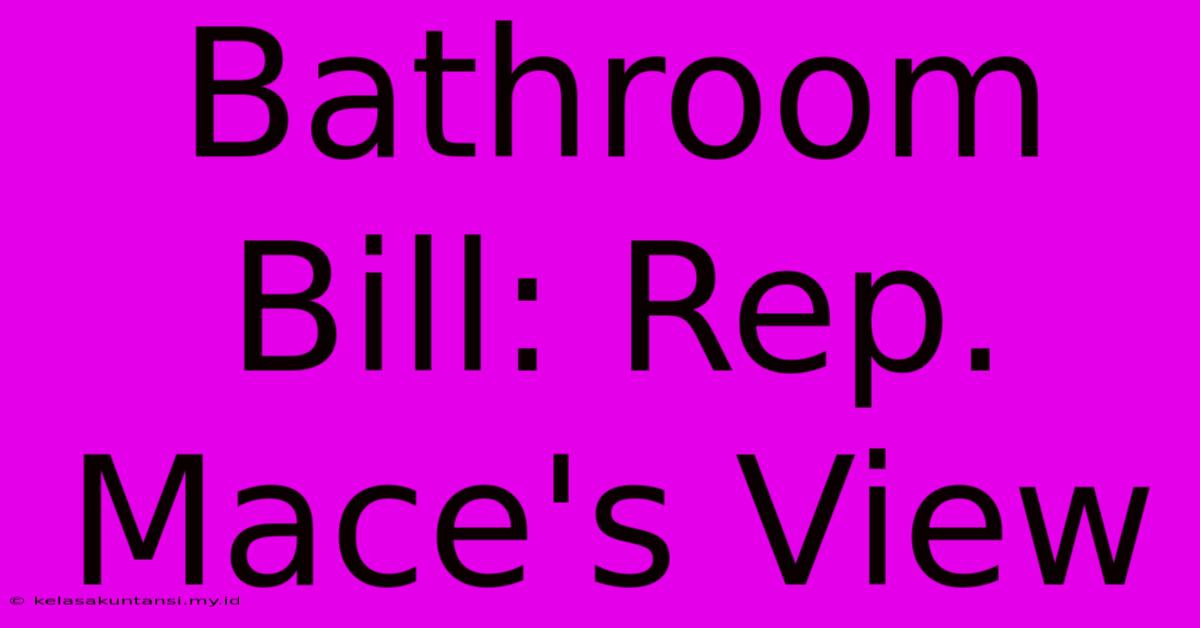 Bathroom Bill: Rep. Mace's View