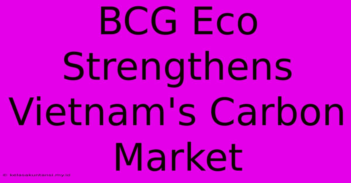 BCG Eco Strengthens Vietnam's Carbon Market