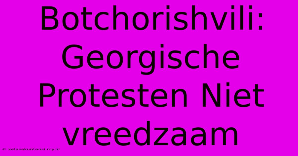 Botchorishvili: Georgische Protesten Niet Vreedzaam