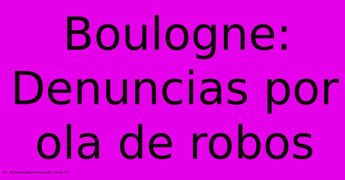 Boulogne: Denuncias Por Ola De Robos