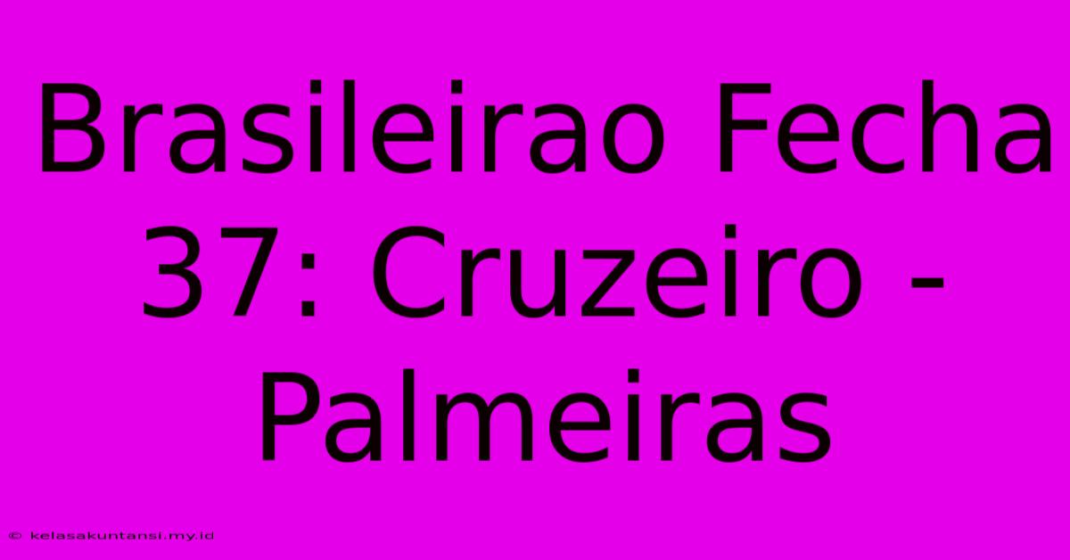 Brasileirao Fecha 37: Cruzeiro - Palmeiras