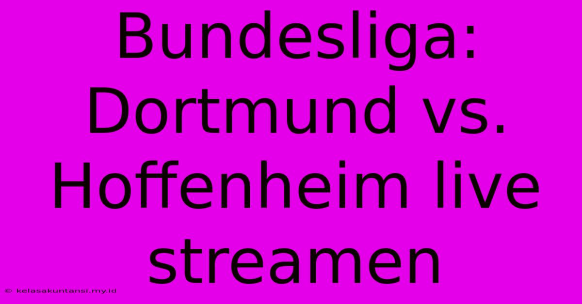 Bundesliga: Dortmund Vs. Hoffenheim Live Streamen