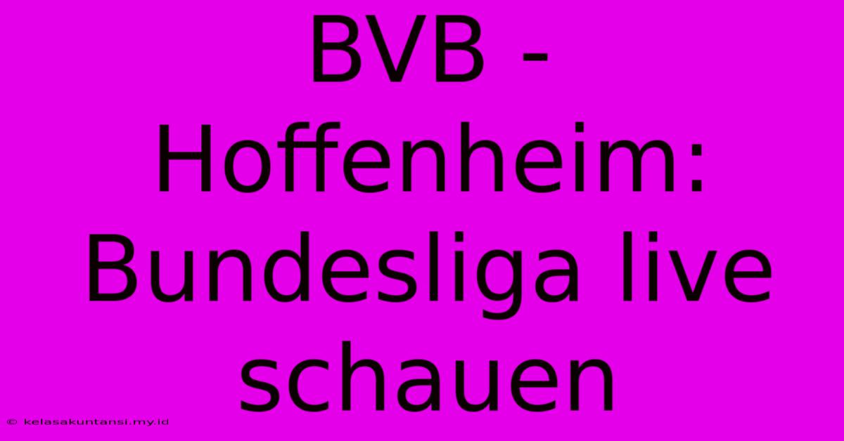 BVB - Hoffenheim: Bundesliga Live Schauen