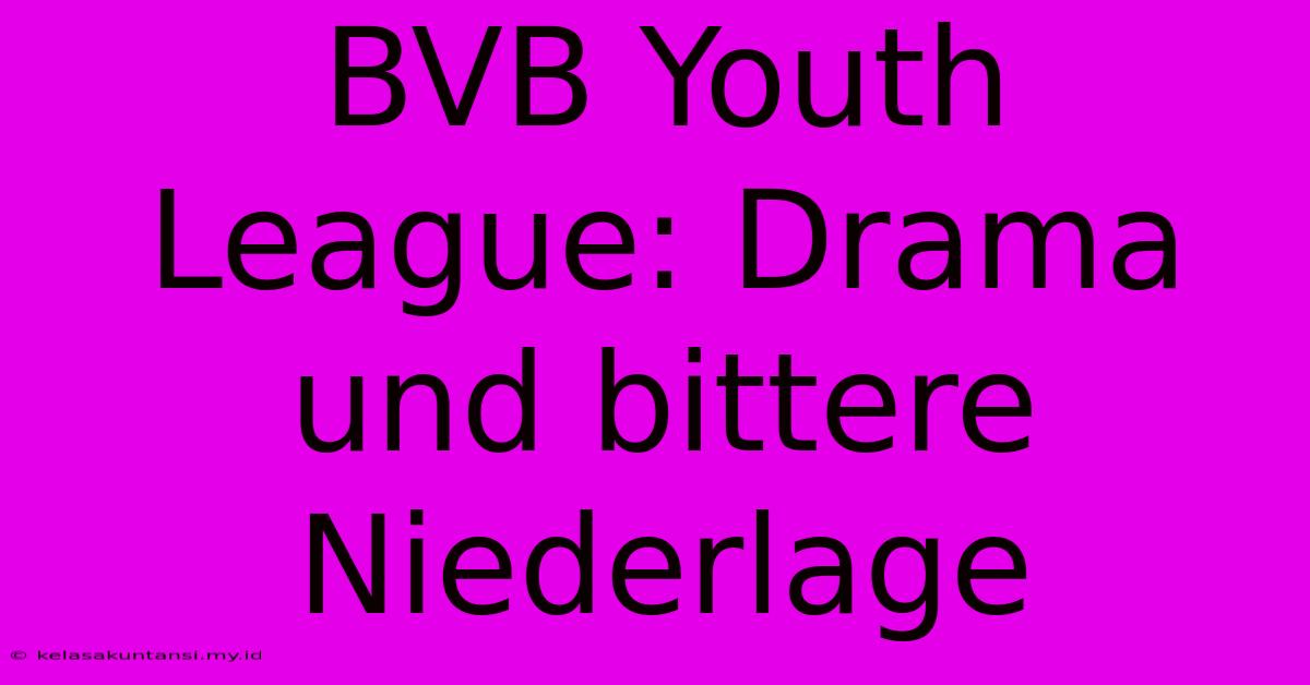 BVB Youth League: Drama Und Bittere Niederlage