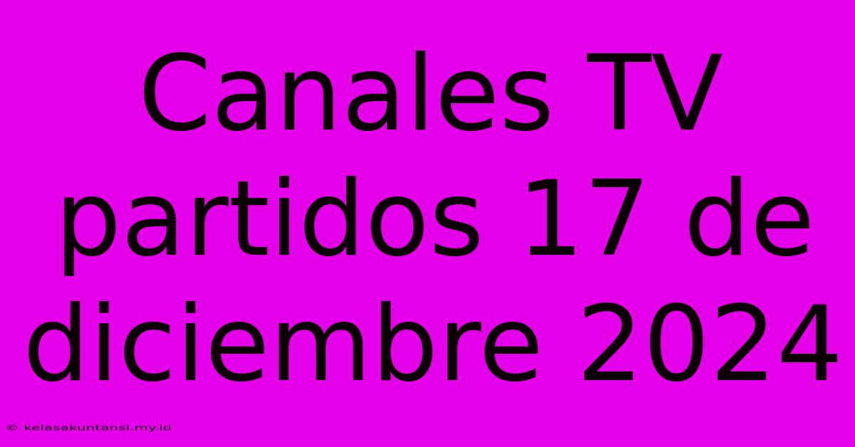 Canales TV Partidos 17 De Diciembre 2024