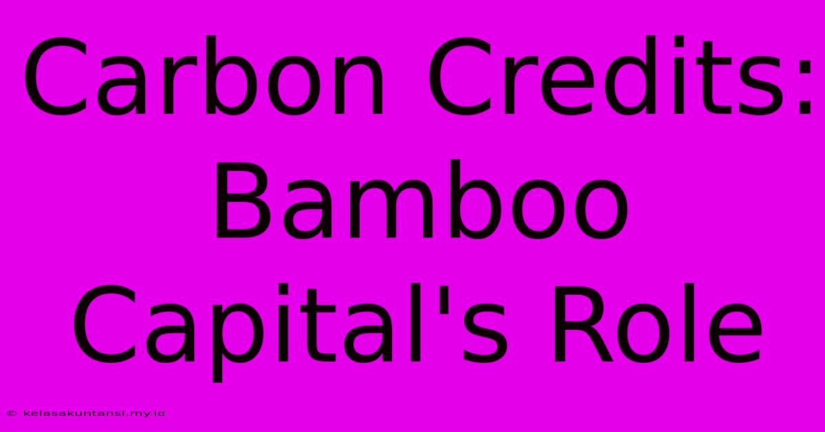 Carbon Credits: Bamboo Capital's Role