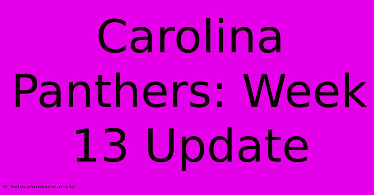 Carolina Panthers: Week 13 Update