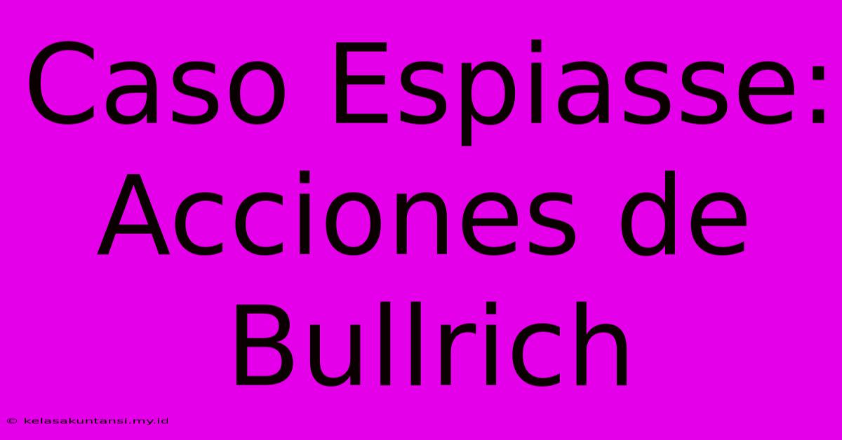 Caso Espiasse: Acciones De Bullrich