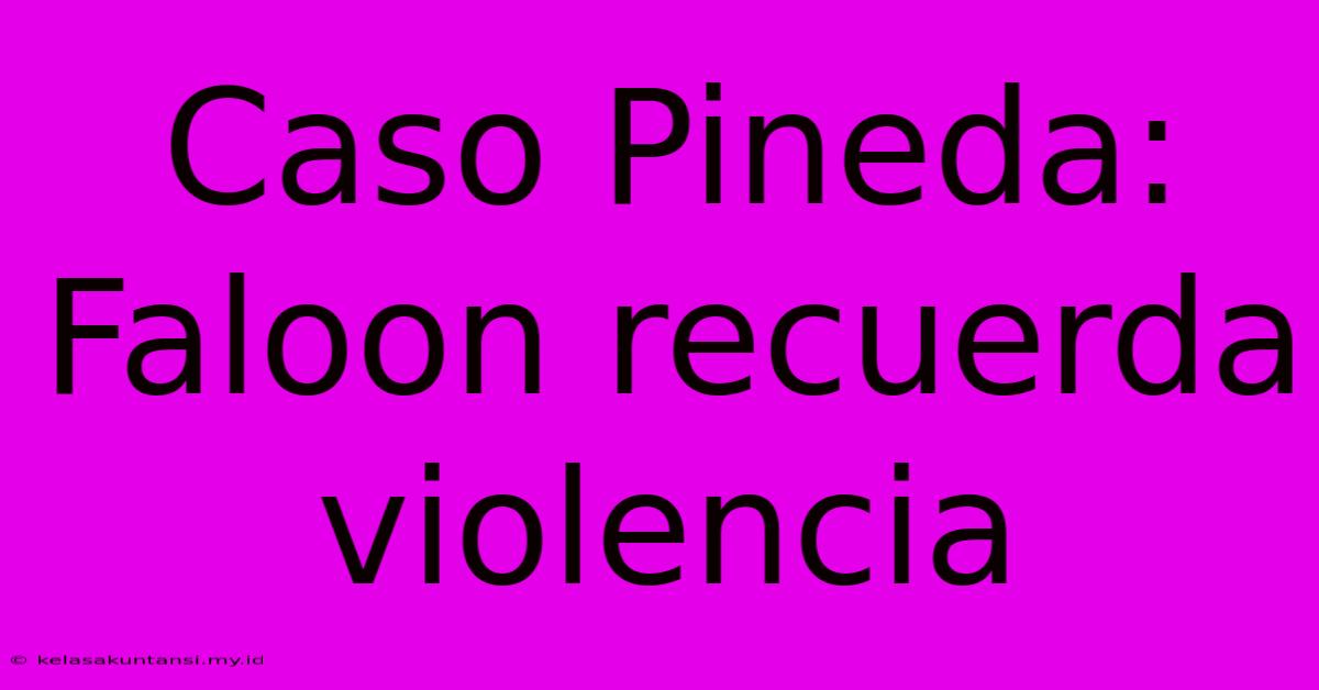 Caso Pineda: Faloon Recuerda Violencia