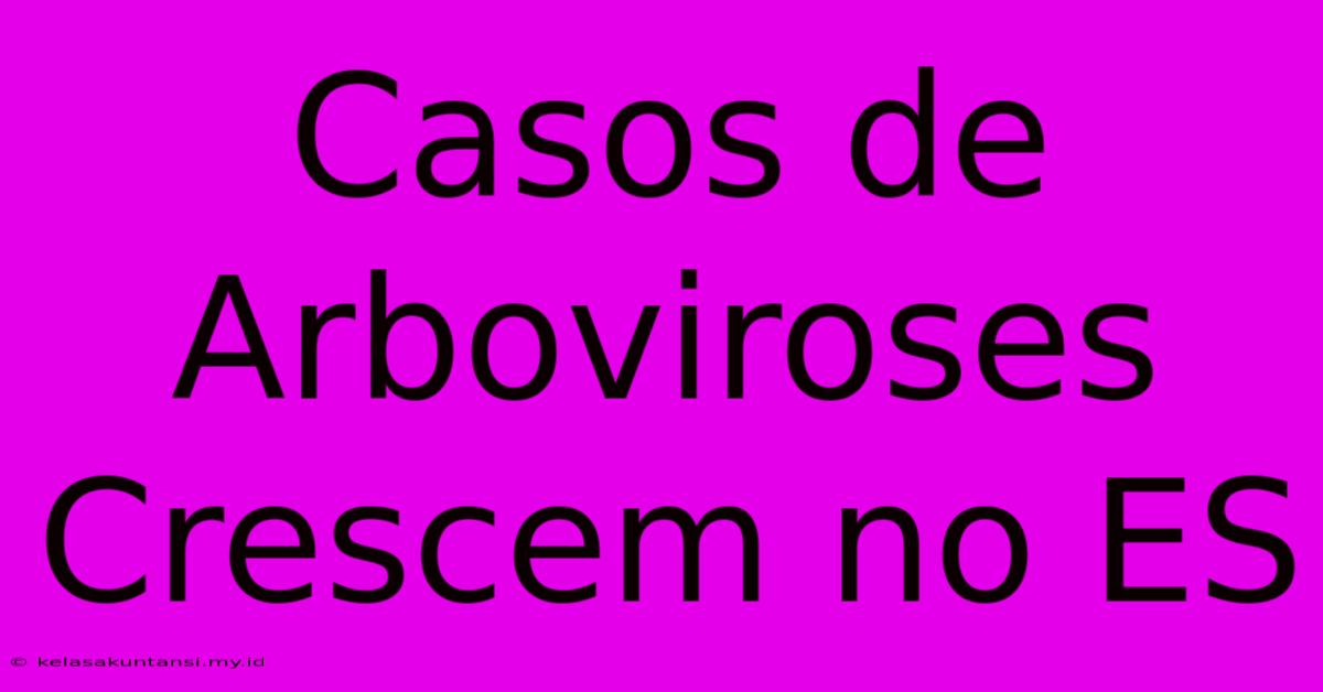 Casos De Arboviroses Crescem No ES