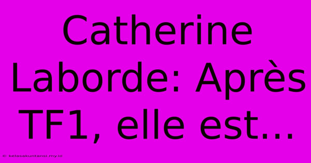 Catherine Laborde: Après TF1, Elle Est...