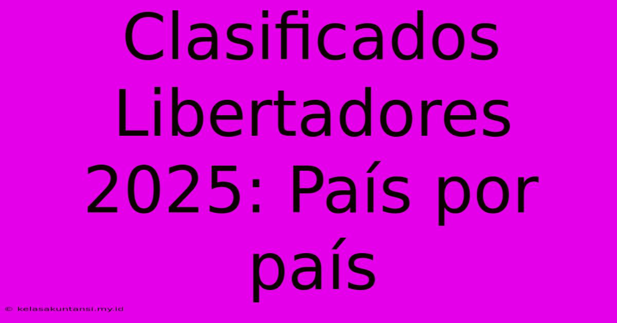 Clasificados Libertadores 2025: País Por País