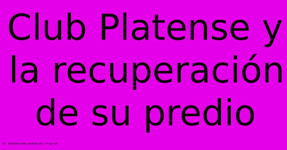 Club Platense Y La Recuperación De Su Predio