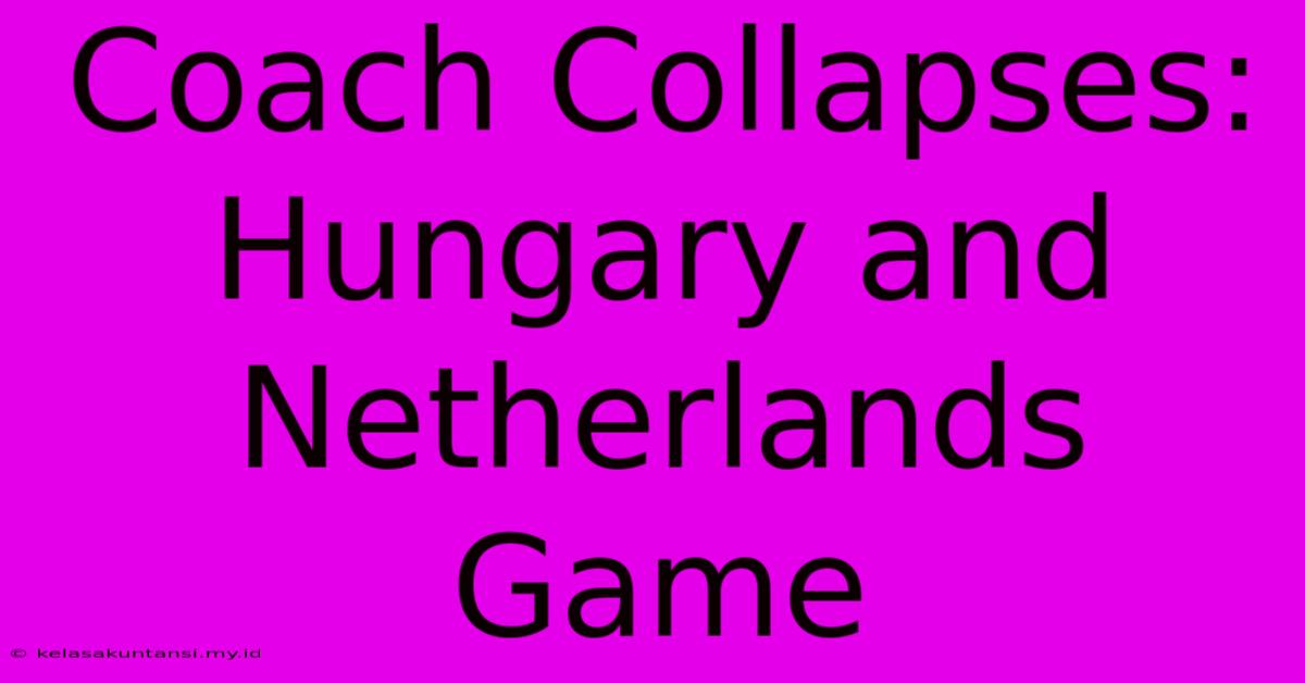 Coach Collapses:  Hungary And Netherlands Game