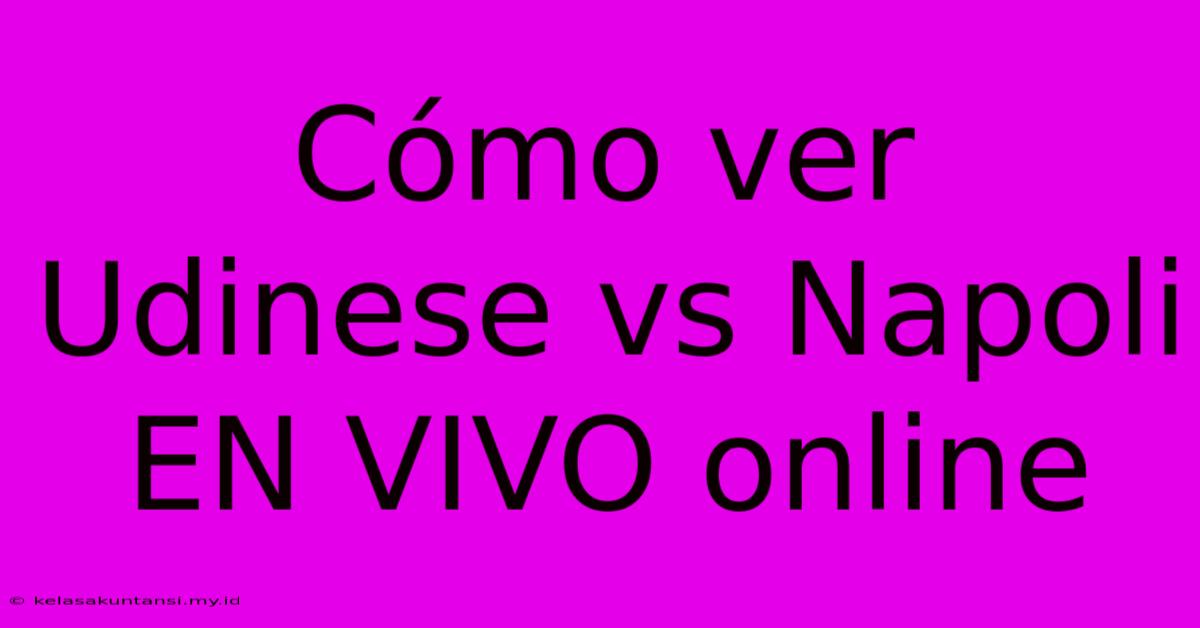 Cómo Ver Udinese Vs Napoli EN VIVO Online