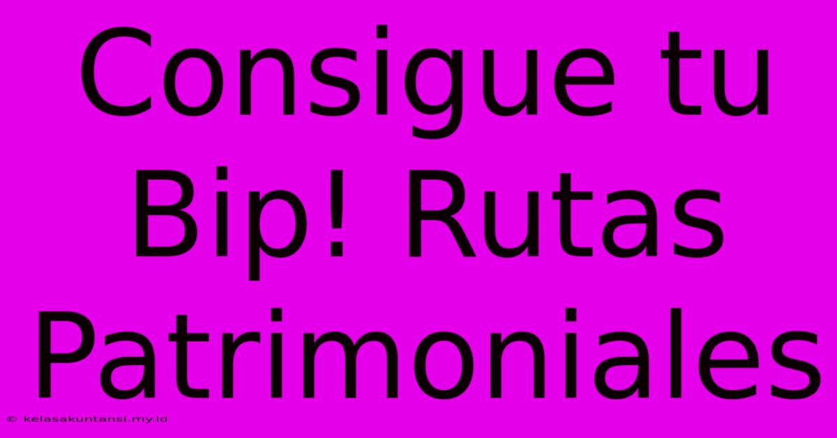 Consigue Tu Bip! Rutas Patrimoniales