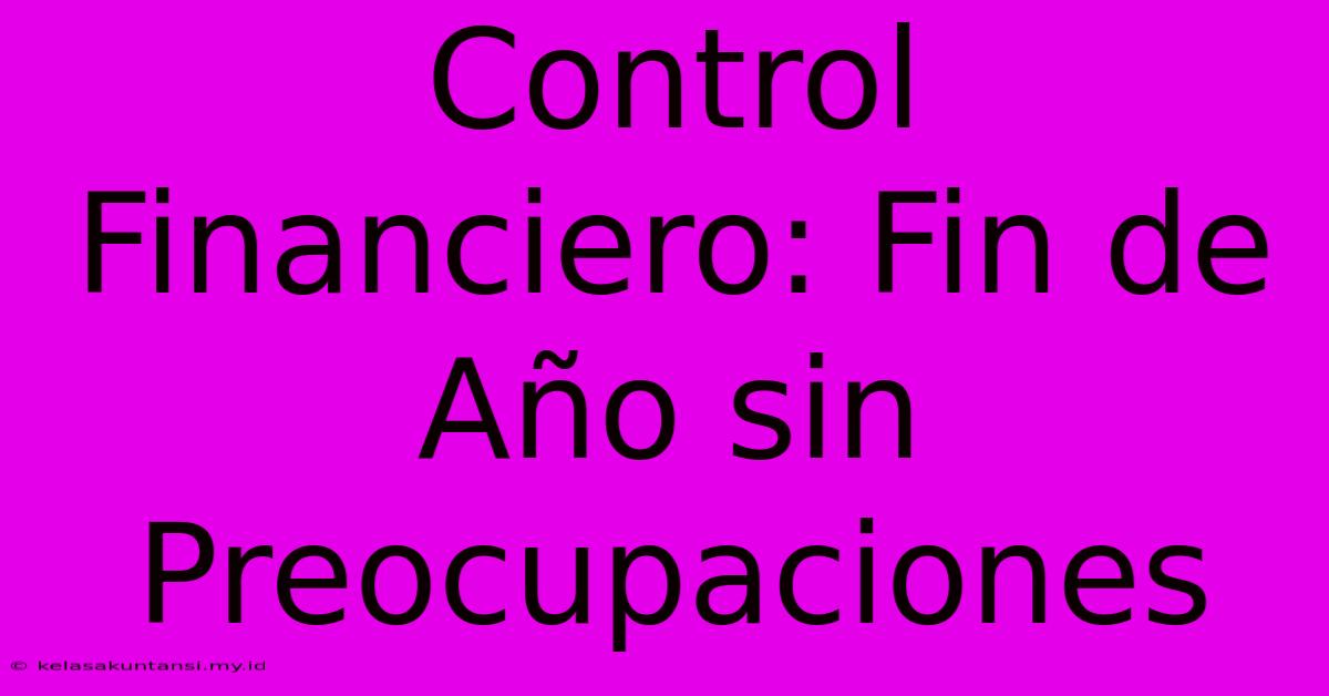 Control Financiero: Fin De Año Sin Preocupaciones