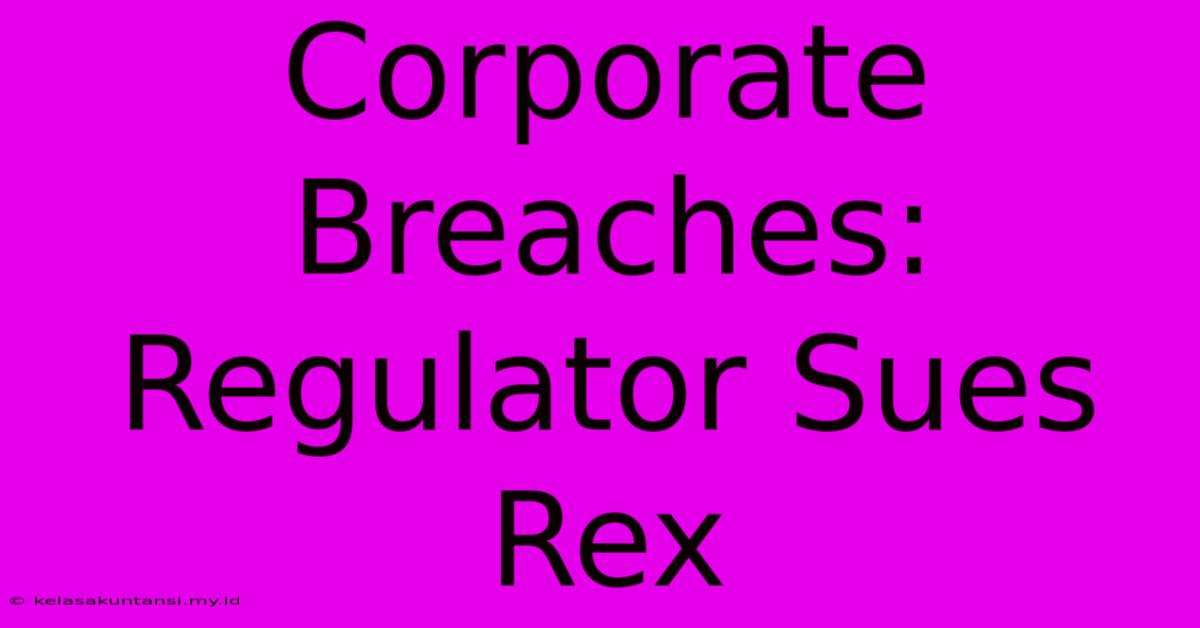 Corporate Breaches: Regulator Sues Rex