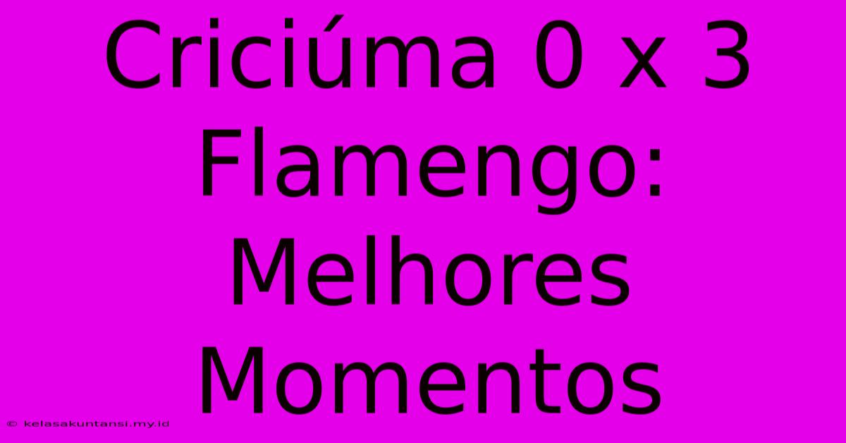 Criciúma 0 X 3 Flamengo: Melhores Momentos