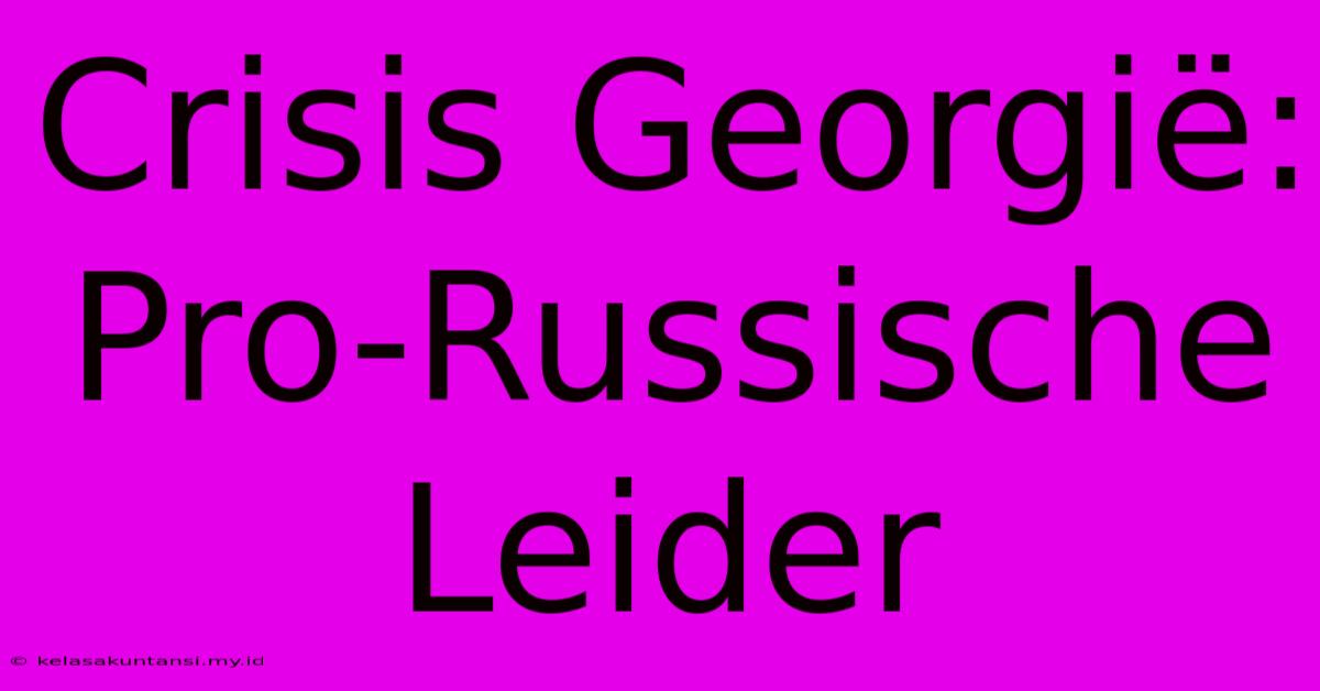 Crisis Georgië: Pro-Russische Leider