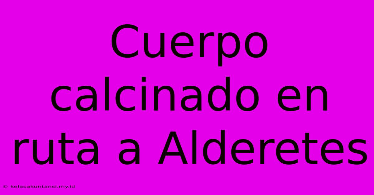 Cuerpo Calcinado En Ruta A Alderetes