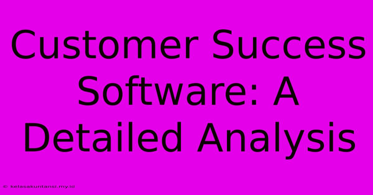 Customer Success Software: A Detailed Analysis