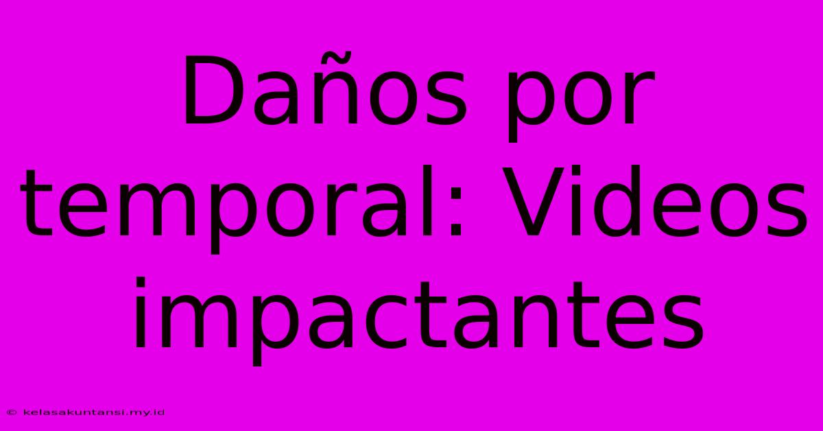 Daños Por Temporal: Videos Impactantes