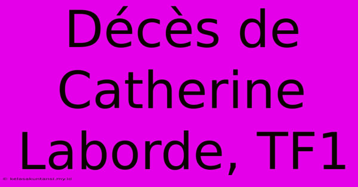 Décès De Catherine Laborde, TF1