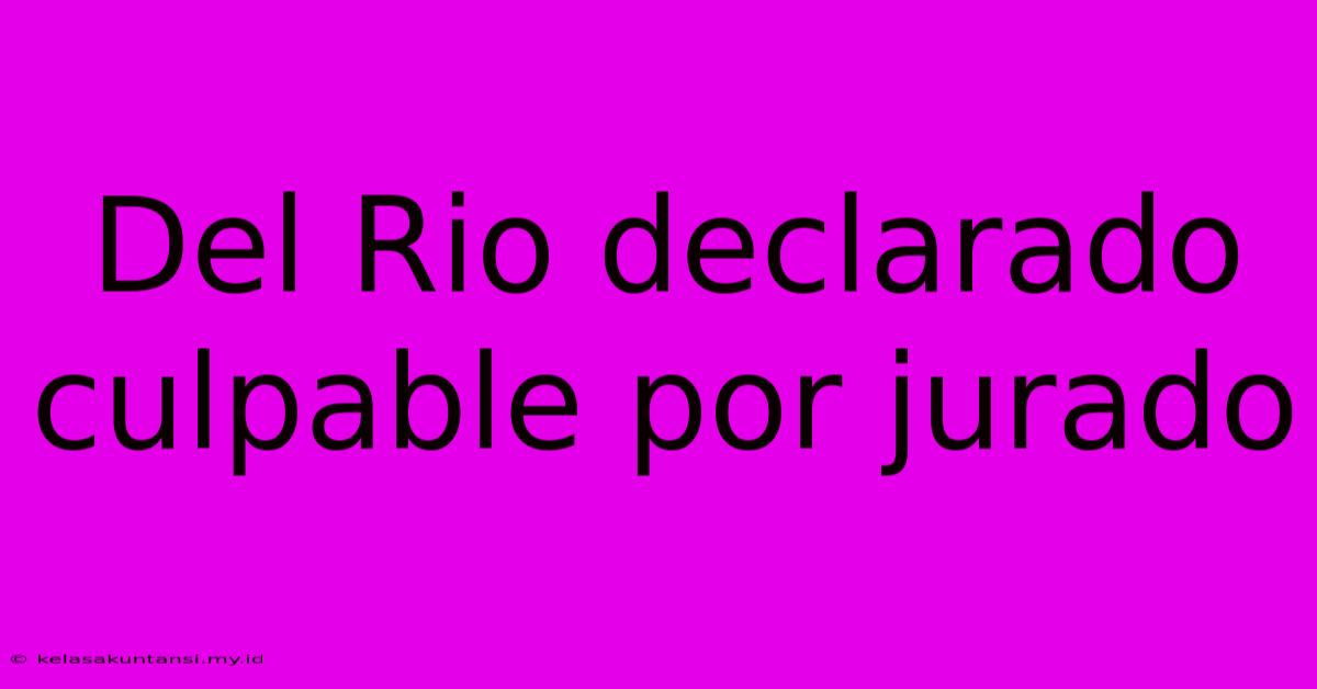 Del Rio Declarado Culpable Por Jurado