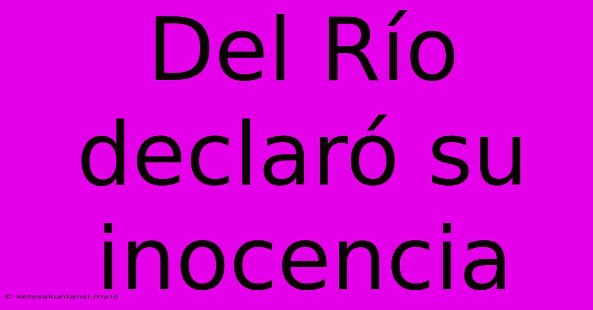 Del Río Declaró Su Inocencia