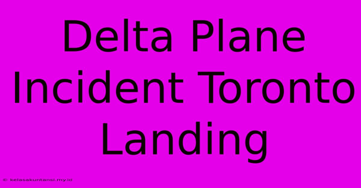 Delta Plane Incident Toronto Landing