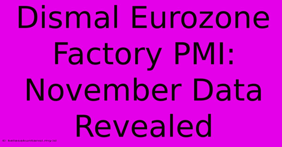 Dismal Eurozone Factory PMI: November Data Revealed