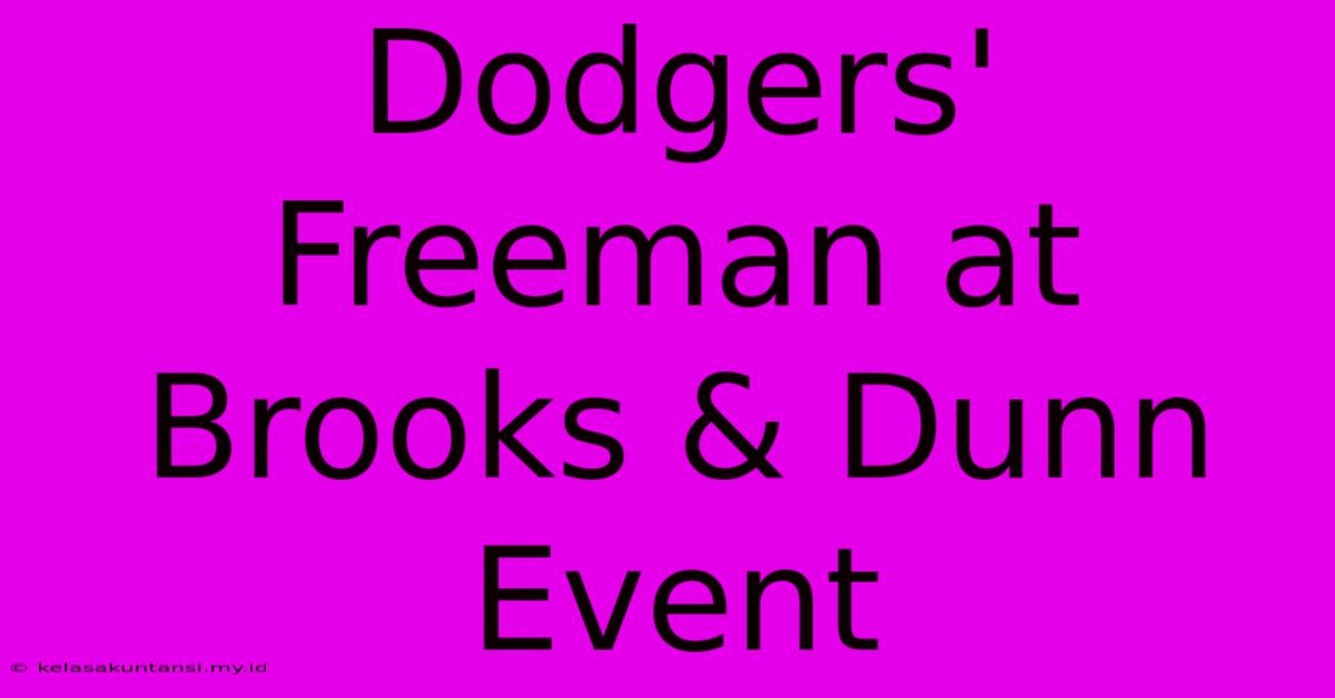 Dodgers' Freeman At Brooks & Dunn Event