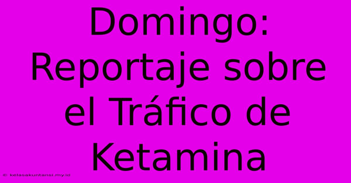 Domingo: Reportaje Sobre El Tráfico De Ketamina